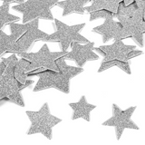 Crazy Craft Glitter Foam Shapes - Silver Stars, 50pcs