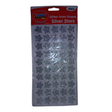 Crazy Craft Glitter Foam Shapes - Silver Stars, 50pcs