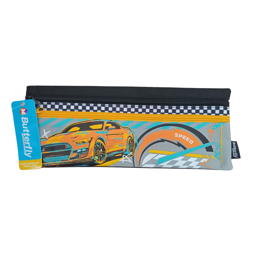 Butterfly Pencil Case - Speed Car , (33cm)