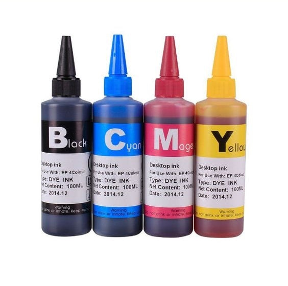 Edible Ink Refill Bottles For Ink Tank Printers x4 100ml