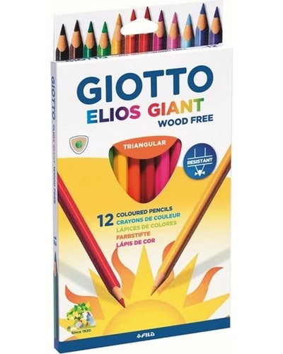 Giotto Elios Giant Tri Pencil Colours 12'S