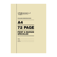 A4 Softcover Feint and Margin Speckled 72 Page, Freedom Stationery