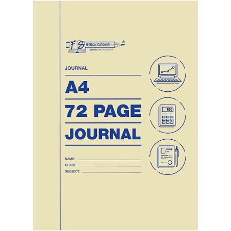 A4 Softcover Journal  72 Page, Freedom Stationery