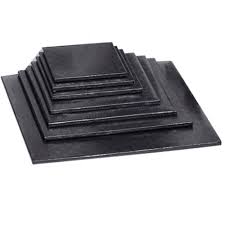 Cake Board Masonite Square Black Assorted Sizes