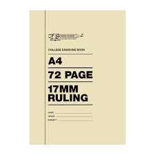 A4 Softcover 17MM Ruling 72 Page, Freedom Stationery