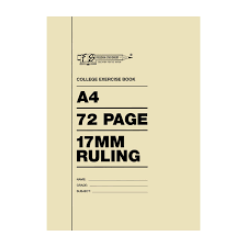 A4 Softcover 17MM Ruling 72 Page