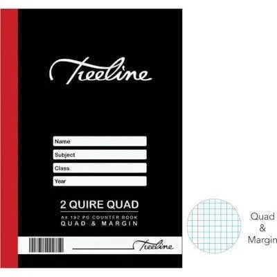 A4 Hardcover 2 Quire Quad And Margin 192 Pages